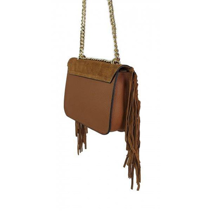 Piękna duża listonoszka A5 frędzle ,złoto ,dzety ,łańcuch skóra zamsz z dollaro camel VPZ88C