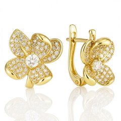 Kolczyki ze stali szlachetnej platerowane 14k złotem, zapięcie angielskie KST3427