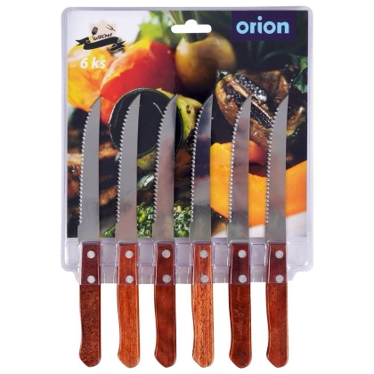 Sztućce noże do steków pizzy burgerów grilla grillowe zestaw komplet noży 6 sztuk