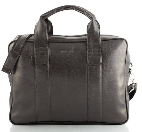 Ciemnobrązowa skórzana torba na ramię BRØDRENE B01 Kolor wnętrza: Czarny - min. zamówienie 20 / 50 / 100 szt.