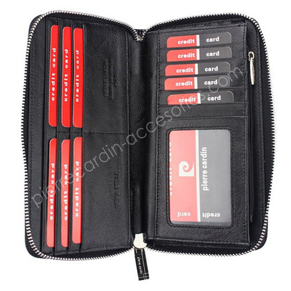 Portfel damski skórzany PIERRE CARDIN 02 LEAF 119 Szary