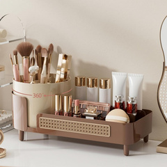 Organizer na pędzle, kosmetyki, plecionka wiedeńska obrotowy 34,5x14x15 cm CB75BR