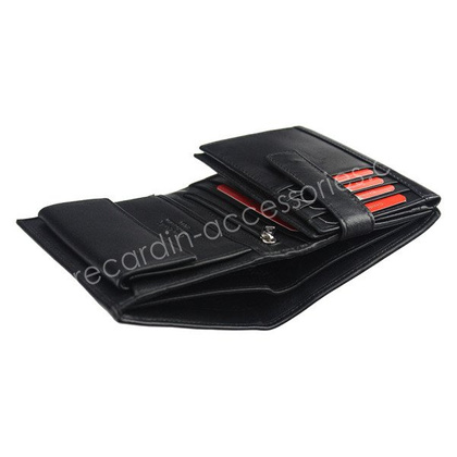 Portfel męski skórzany PIERRE CARDIN CB TILAK26 330 RFID Czarno czerwony