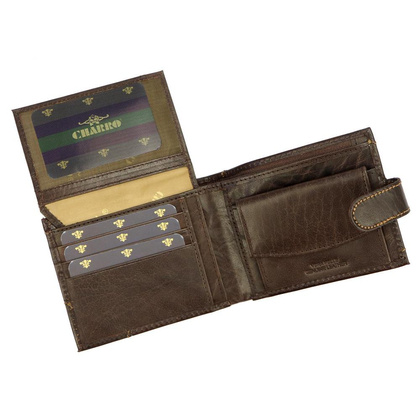 Skórzany męski portfel Charro IASI 1128 czarny