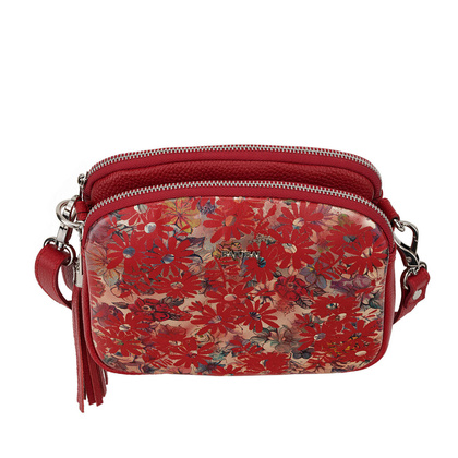 Mała i klasyczna torebka BajuBaj ze skóry licowej i ozdobnym frędzlem TD835s132