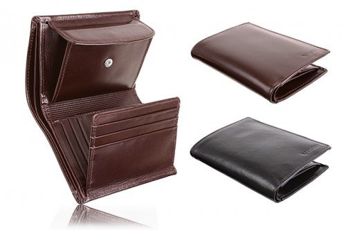 Portfel ze skóry męski KEMER VOOC PPM5 Czarny