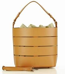 MARCO MAZZINI Torba skórzana bucket letaher elegante bag camel - min. zamówienie 20 / 50 / 100 szt.