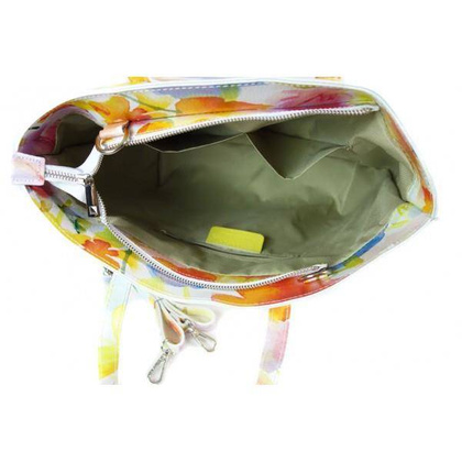 Włoska torba A4 Shopper Bag Vera Pelle Kwiaty SB689K1
