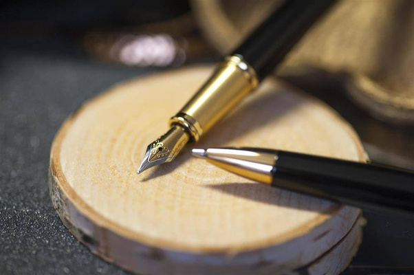 Zestaw (pióro wieczne i długopis) EXO Aries, czarny, wykończenia złote