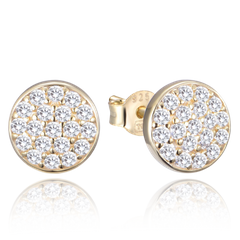 MINET Pozłacane srebrne kolczyki z cyrkoniami