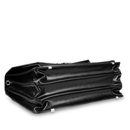 Skórzana teczka męska na laptopa czarna aktówka - Pavone Nero Marsala 2171 BL