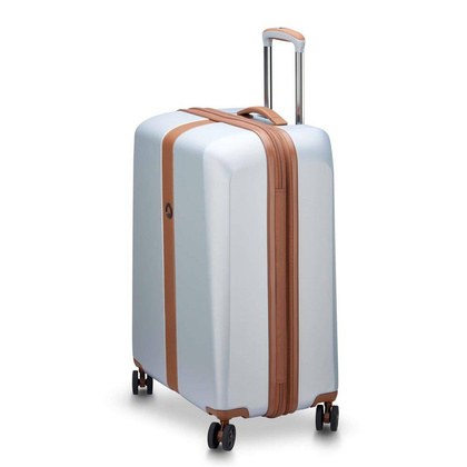 Delsey Promenade Hard średnia srebrna walizka na kółkach 66 cm