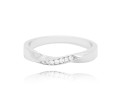 MINET Pierścien srebrny z białymi cyrkoniami wielkość 21