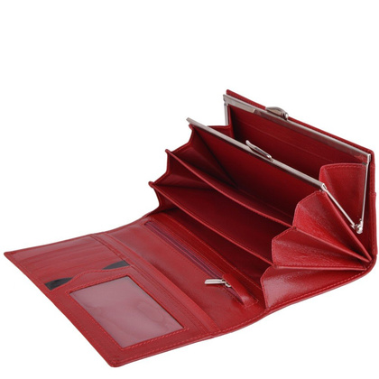 Portfel damski skórzany KEMER D49 Bordowy - min. zamówienie 20 / 50 / 100 szt.