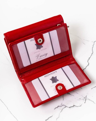 Skórzany portfel z podwójną przegrodą na bilon