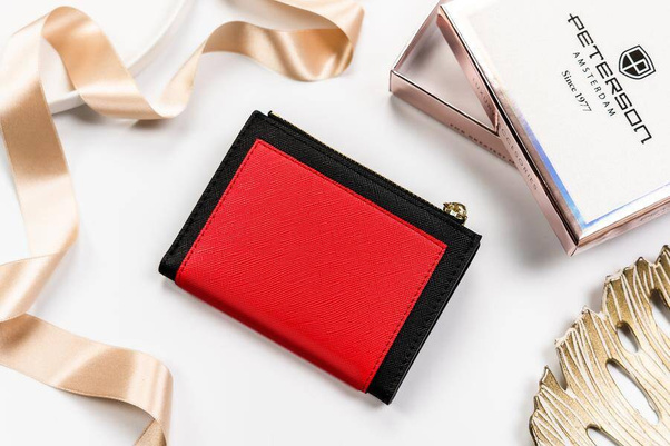 Portfel damski eko PTN 003-SAF Czarny+Red