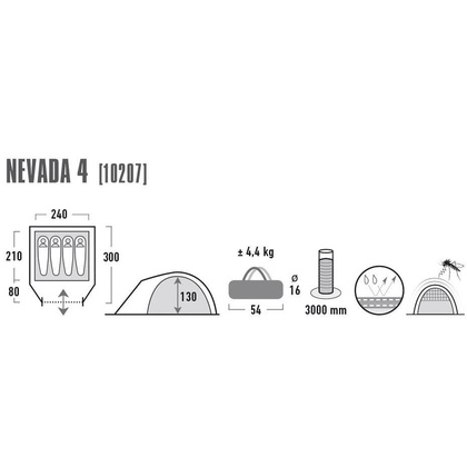 Namiot High Peak Nevada 4 10207 Szaro Czerwony