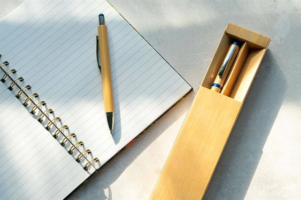 Zestaw piśmienniczy bambusowy