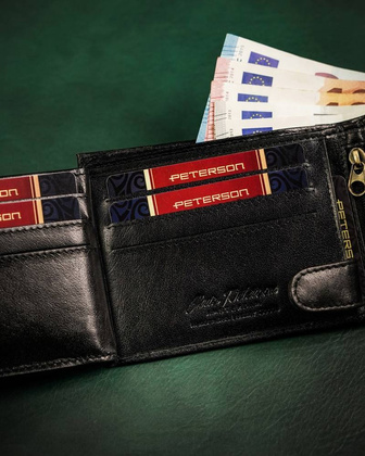 Skórzany średni portfel męski bez zapięcia