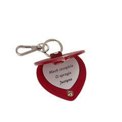 Skórzany brelok serce z Twoim napisem personalizowany prezent E25s165