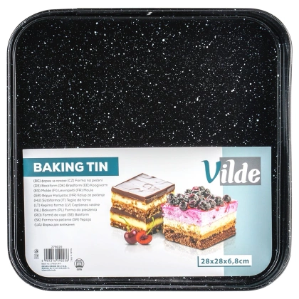Forma do pieczenia rozpinana granitowa 28x28x6,8 cm