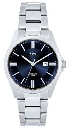 LAVVU Zegarek ze szkłem szafirowym HALLAND Blue