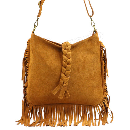 Torebka damska skórzana 25-073 Ciemny brąz