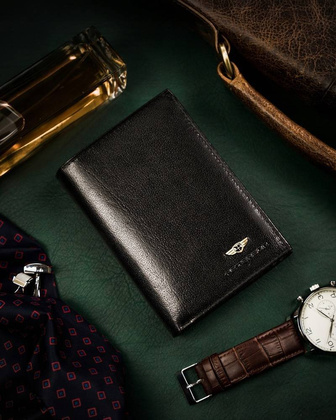 Skorzany portfel meski bez zapiecia zewnetrznego