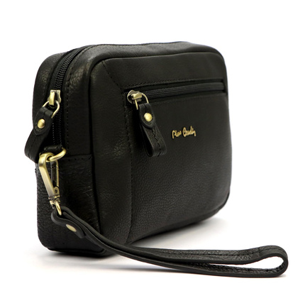 Skórzana saszetka męska do ręki czarna PIERRE CARDIN TILAK112 11423 Camel