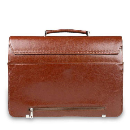 Skórzana aktówka teczka męska na dokumenty brązowa - Pavone Nero Como 2263 BR