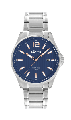 LAVVU Zegarek ze szkłem szafirowym NORDKAPP Blue