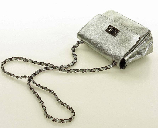 Torebka wizytowa listonoszka skóra MAZZINI - Sevilla metaliczna srebrna - min. zamówienie 20 / 50 / 100 szt.