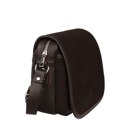 Brązowa torebka damska ze skóry licowej i welurowej Canaletto TD624s19-348