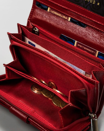 Średnich rozmiarów portfel damski ze skóry naturalnej