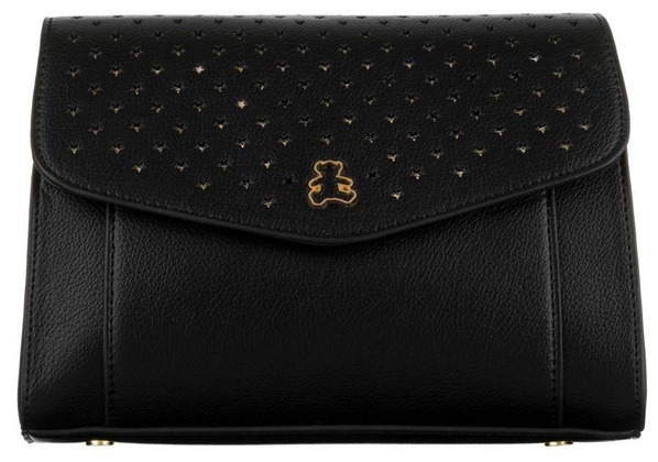 Niewielka listonoszka damska z klapką w ażurowe gwiazdki — LuluCastagnette