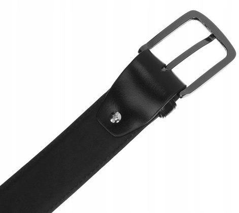 Skorzany szeroki pasek meski z klasyczna klamra