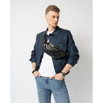 Skórzana torba biodrowa / nerka PUCCINI LGD8386 1 Czarna