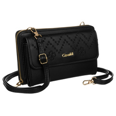 Portfel-kopertówka z haftowaną klapką — Cavaldi