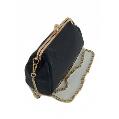 Włoska kopertówka listonoszka biglówka Vera Pelle złote okucia łańcuszek LKB35N