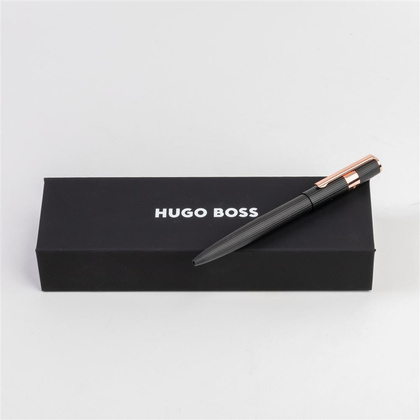 Długopis Hugo Boss Gear Pinstripe Black / Rosegold