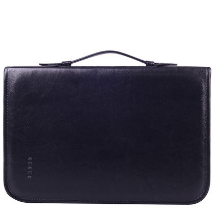 Aktówka skórzana KEMER Akt 101S Czarna - min. zamówienie 20 / 50 / 100 szt.