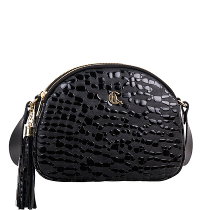 Czarna torebka Canaletto ze skóry z efektem kropli – elegancja i funkcjonalność na lata TD810s258