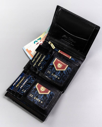 Skorzany portfel meski bez zapiecia