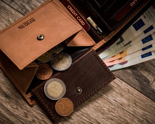 Skórzany dwukolorowy portfel męski