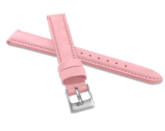 MINET Różowy szyty skórzany pasek z miękkiego nubuku - 16