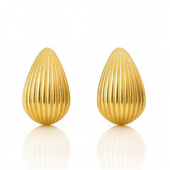 Kolczyki ze stali szlachetnej platerowane 14k złotem, zapięcie sztyfit KST3411