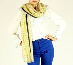 Szal i apaszka żółty musztarda stylowa do pracy MAZZINI - min. zamówienie 20 / 50 / 100 szt.
