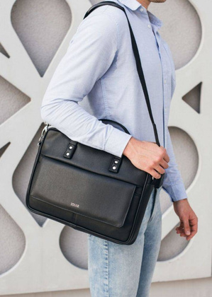 TORBA MĘSKA NA RAMIĘ SOLIER S32 WESTPORT CZARNA - min. zamówienie 20 / 50 / 100 szt.