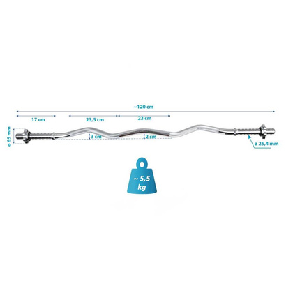 Gryf Lekko Łamany 120 Cm Eb Fit Fi25