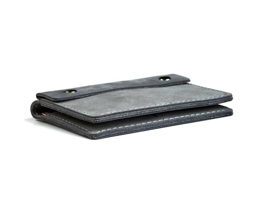 Czerwony cienki portfel ze skóry naturalnej z bilonem slim wallet BRØDRENE SW04 - min. zamówienie 20 / 50 / 100 szt.